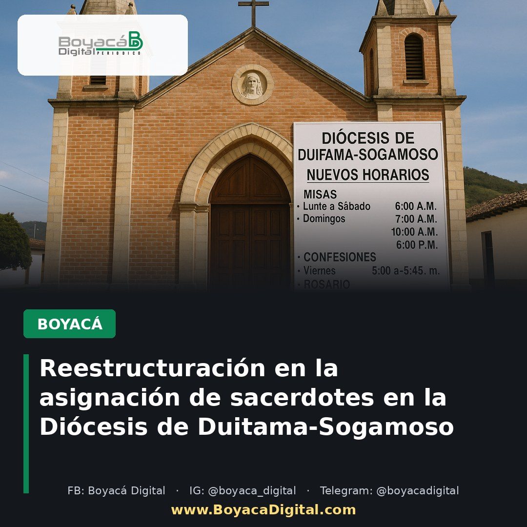 Reestructuración en la asignación de sacerdotes en la Diócesis de Duitama-Sogamoso