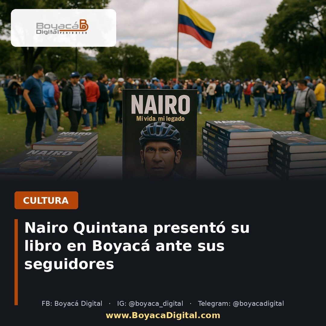 Nairo Quintana presentó su libro en Boyacá ante sus seguidores