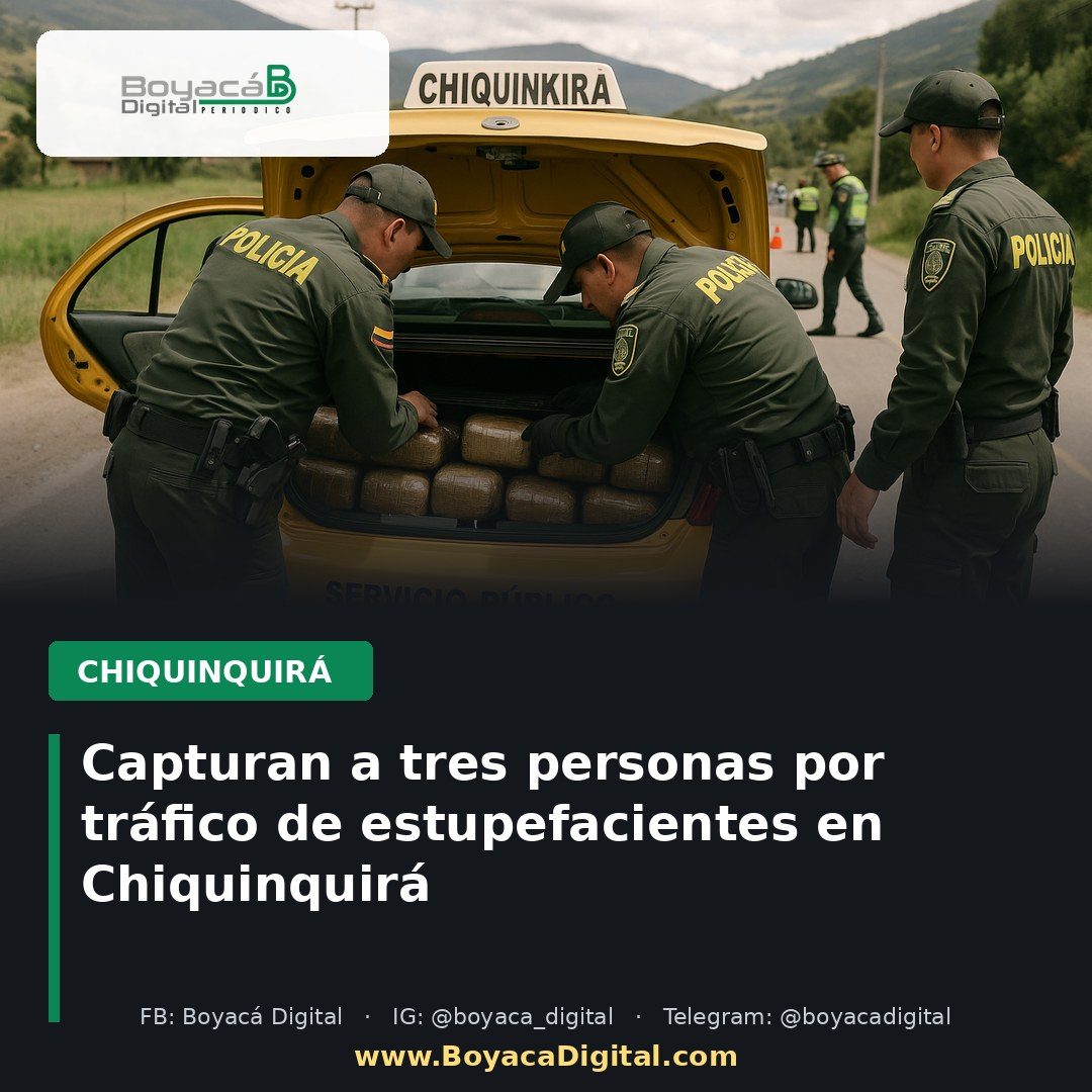 Capturan a tres personas por tráfico de estupefacientes en Chiquinquirá