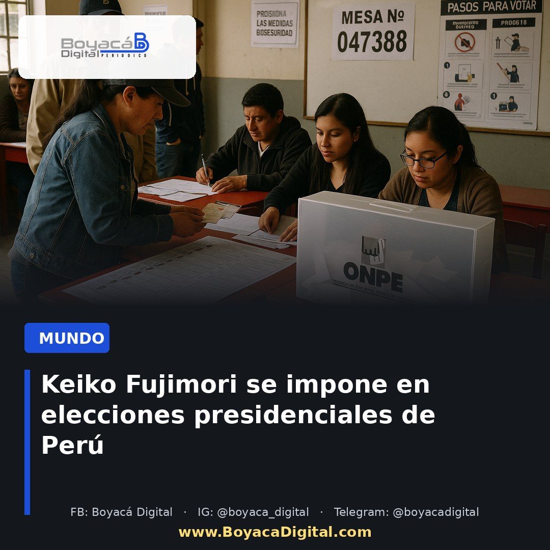 Keiko Fujimori se impone en elecciones presidenciales de Perú