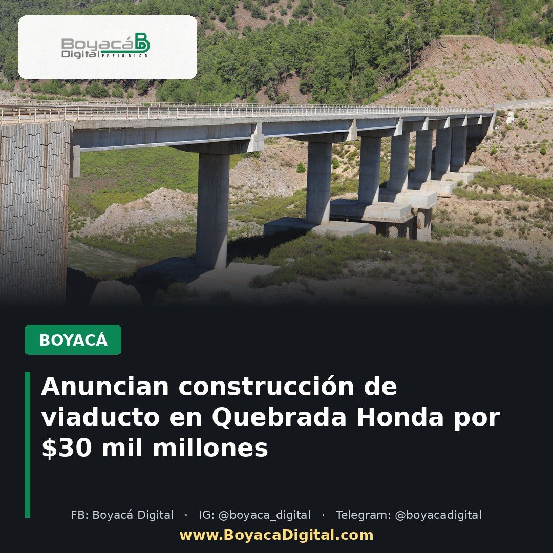 Anuncian construcción de viaducto en Quebrada Honda por $30 mil millones